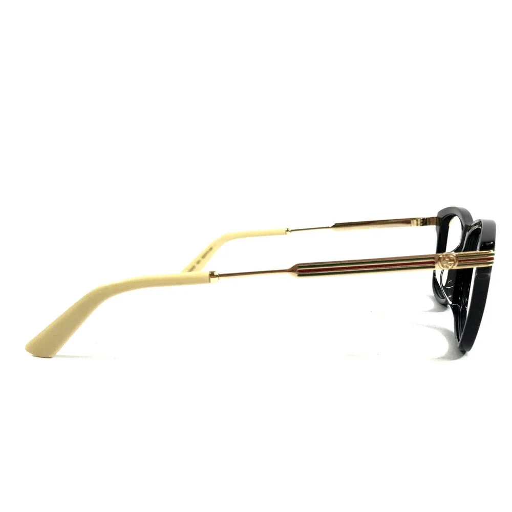 Gucci Eyeglasses Frames GG0524O 001 Black Gold Red Green Striped 52-17-140